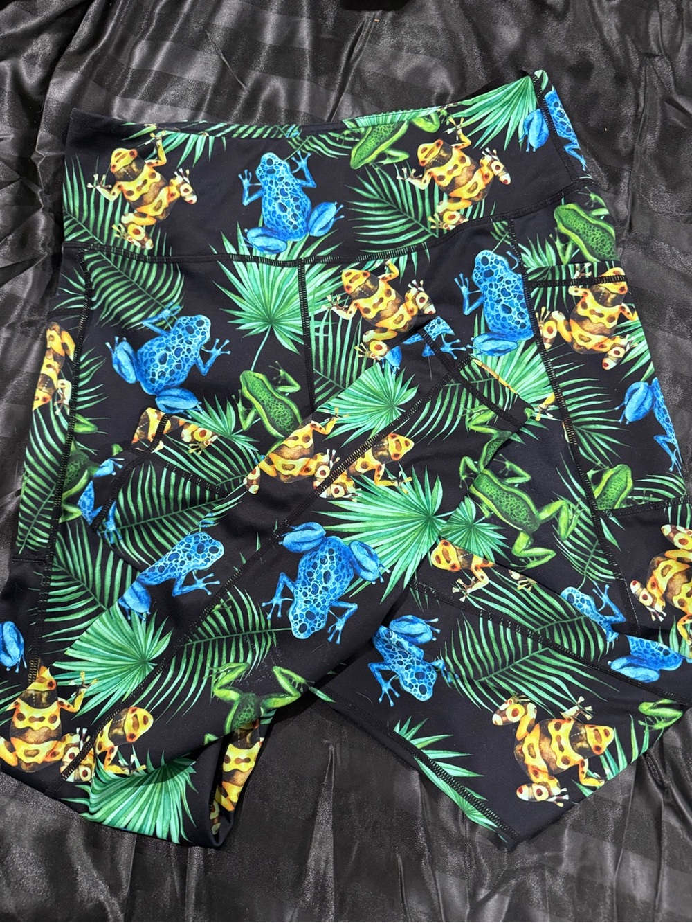 CVG Frog Print Active Shorts - Black, Blue, Green, Yellow